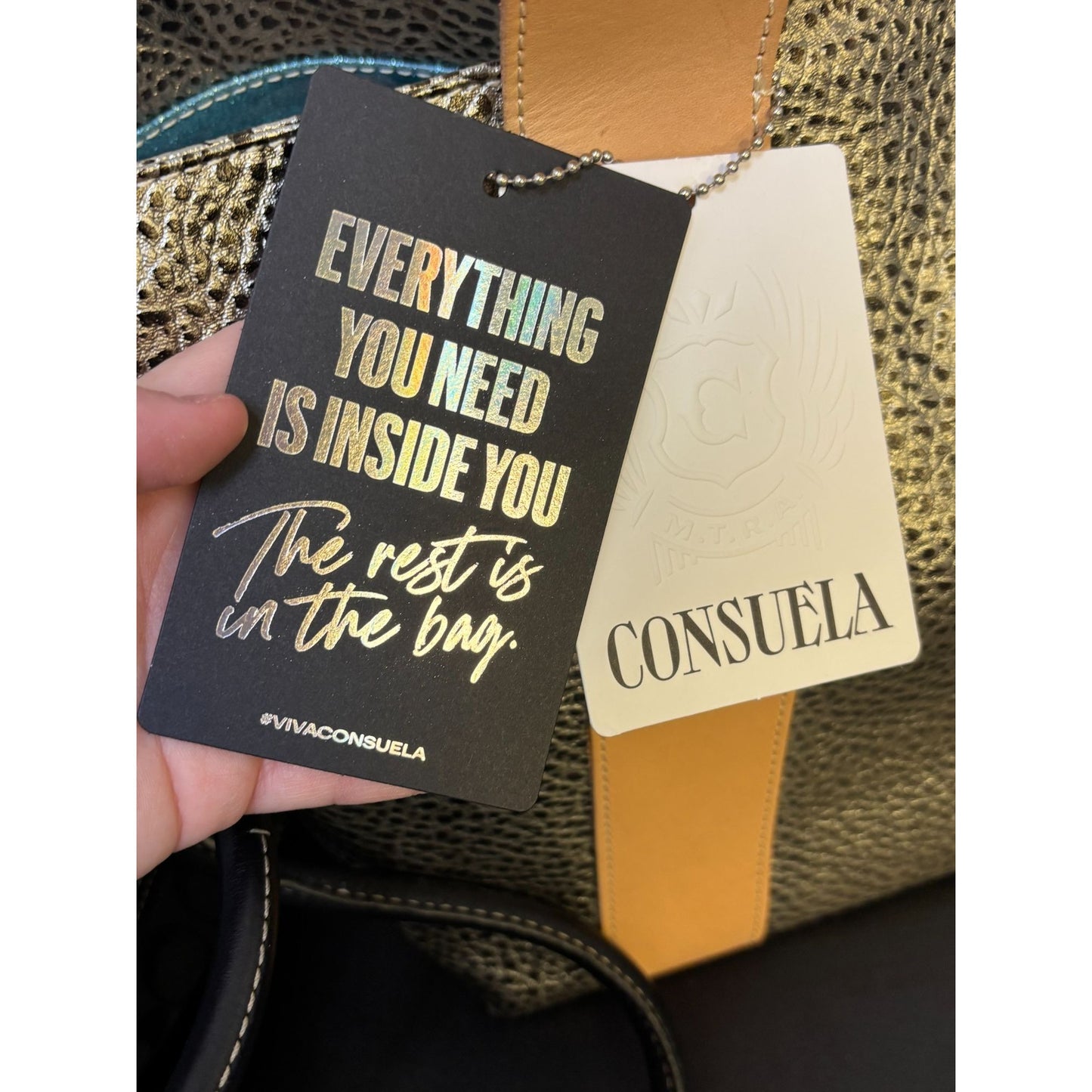 NWT Consuela Large Gold Tote Bag