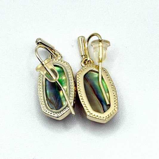 Kendra Scott Gold Tone Abalone Drop Dangle Earrings