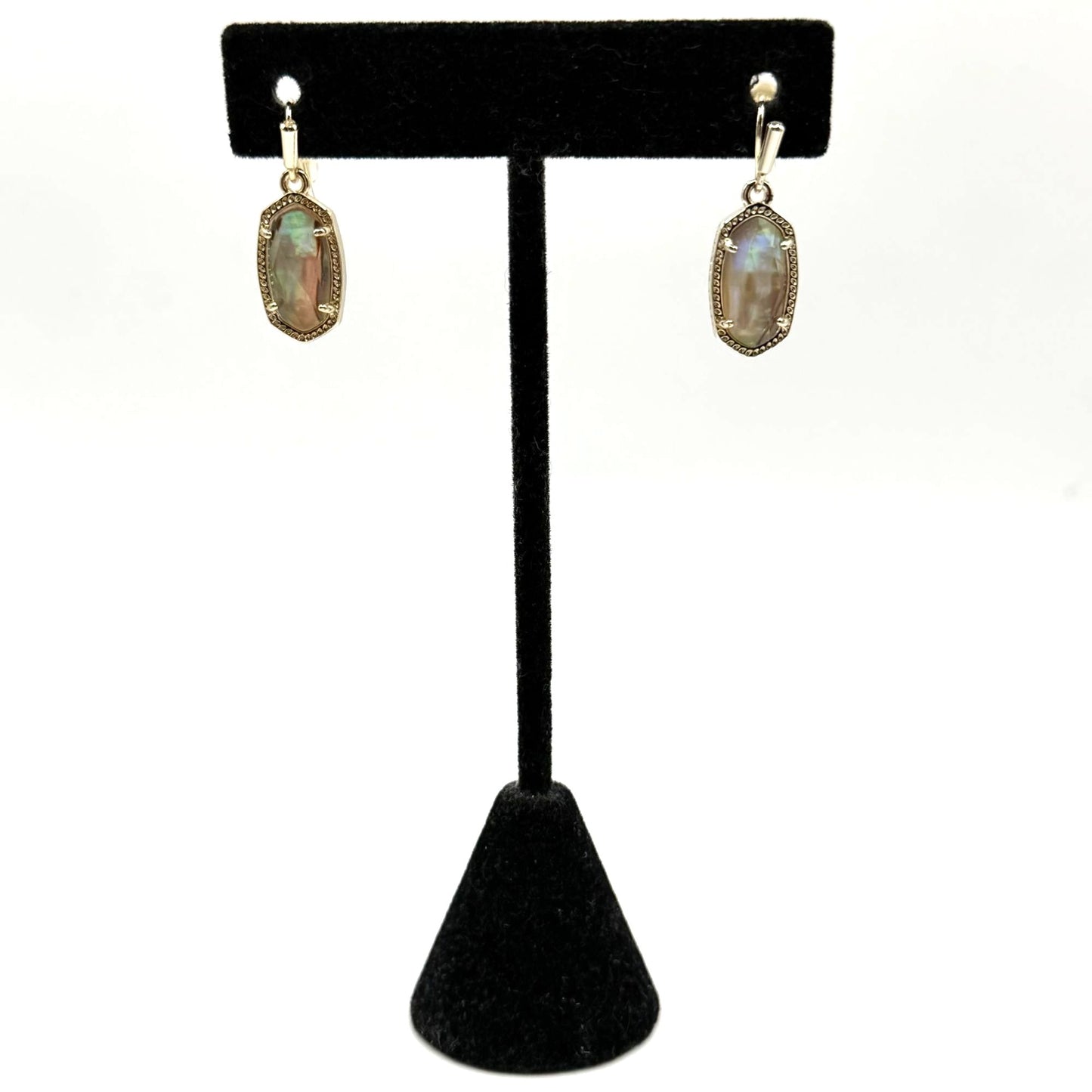 Kendra Scott Gold Tone Abalone Drop Dangle Earrings
