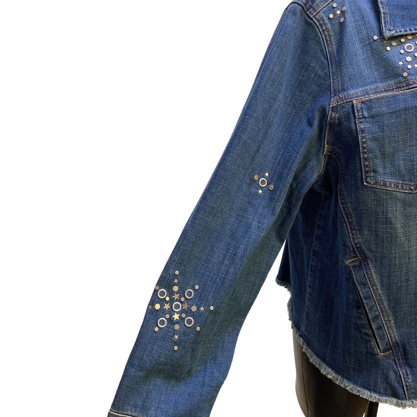 NWT Chicos Denim Jacket w/Rhinestone Embellishments Size 3/XL