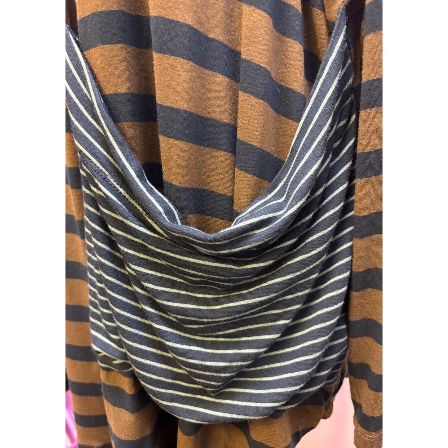 Alembika Striped Long Sleeve Tunic Top With Pocket