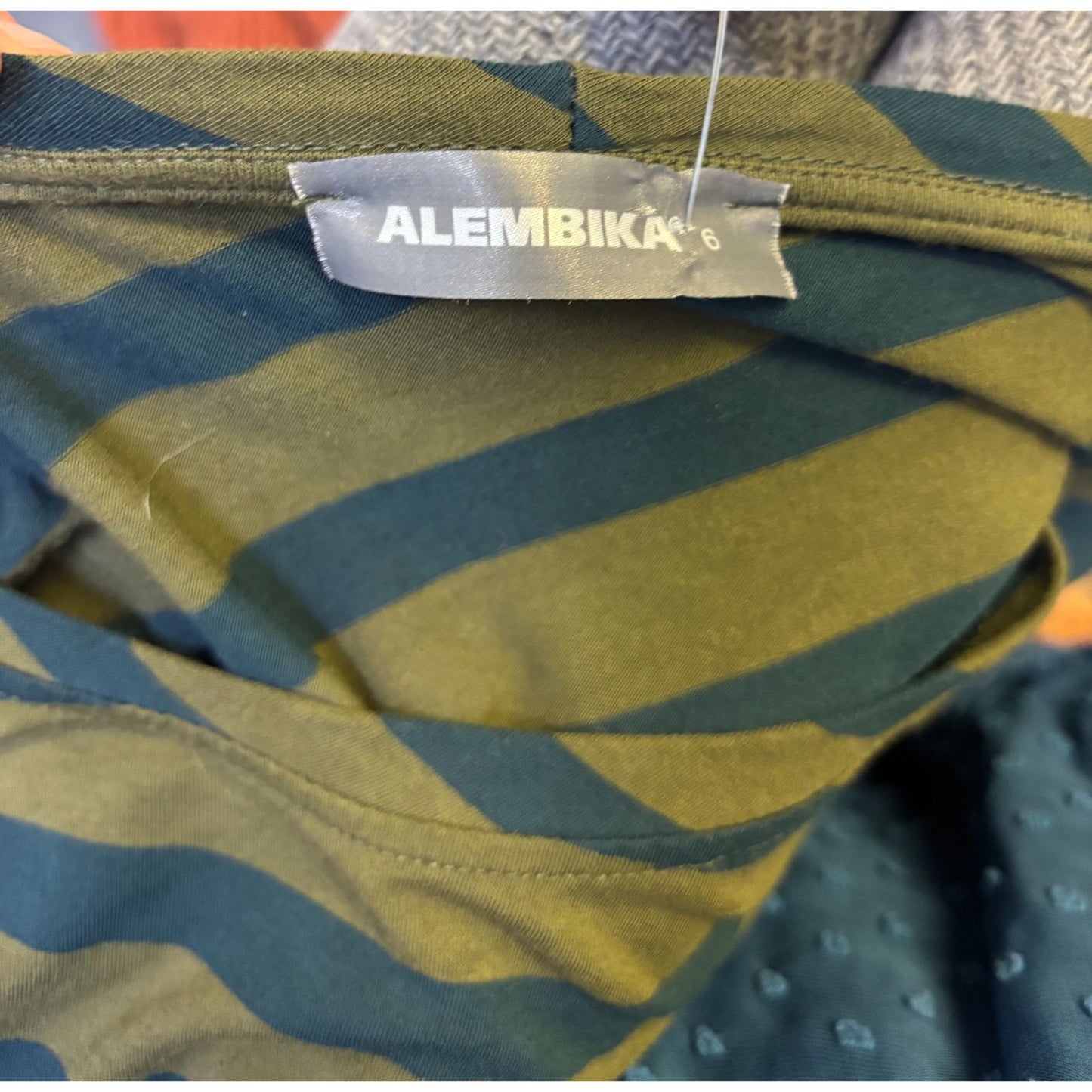 Alembika Striped Long Sleeve Tunic Top With Pocket