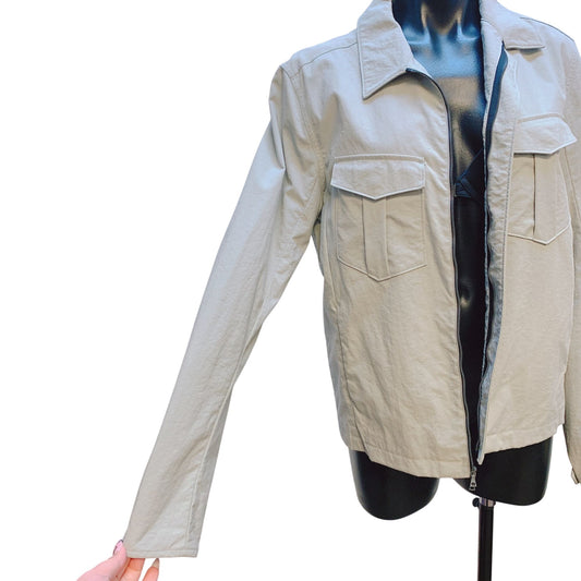 Rag & Bone Light Green Jacket With Front Pockets & Zipper Closure M