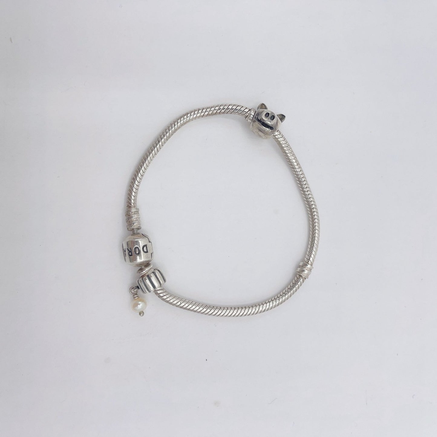 Pandora Retired Pig Head Charm Bracelet