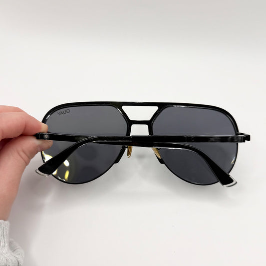 QUAY On A Break Black Polarized Sunglasses With Case
