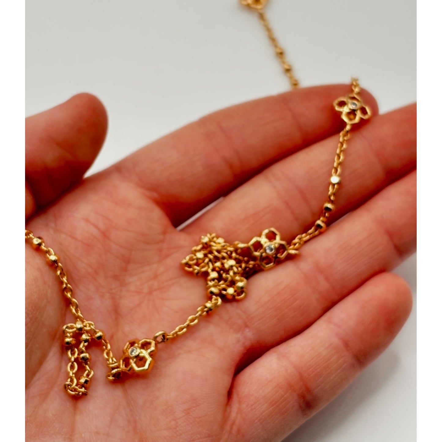 Kendra Scott Pink Gold Necklace With Delicate Flower Accents