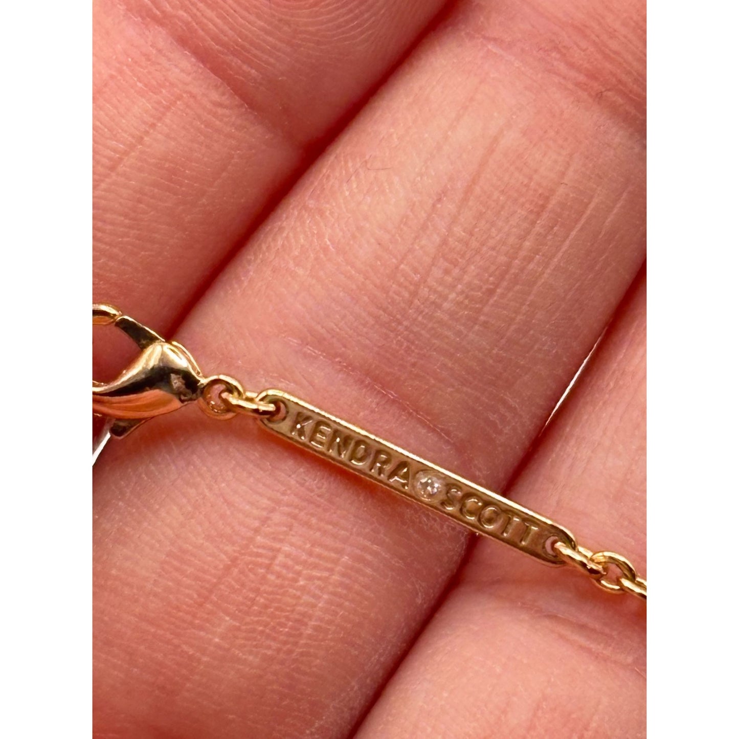 Kendra Scott Pink Gold Necklace With Delicate Flower Accents