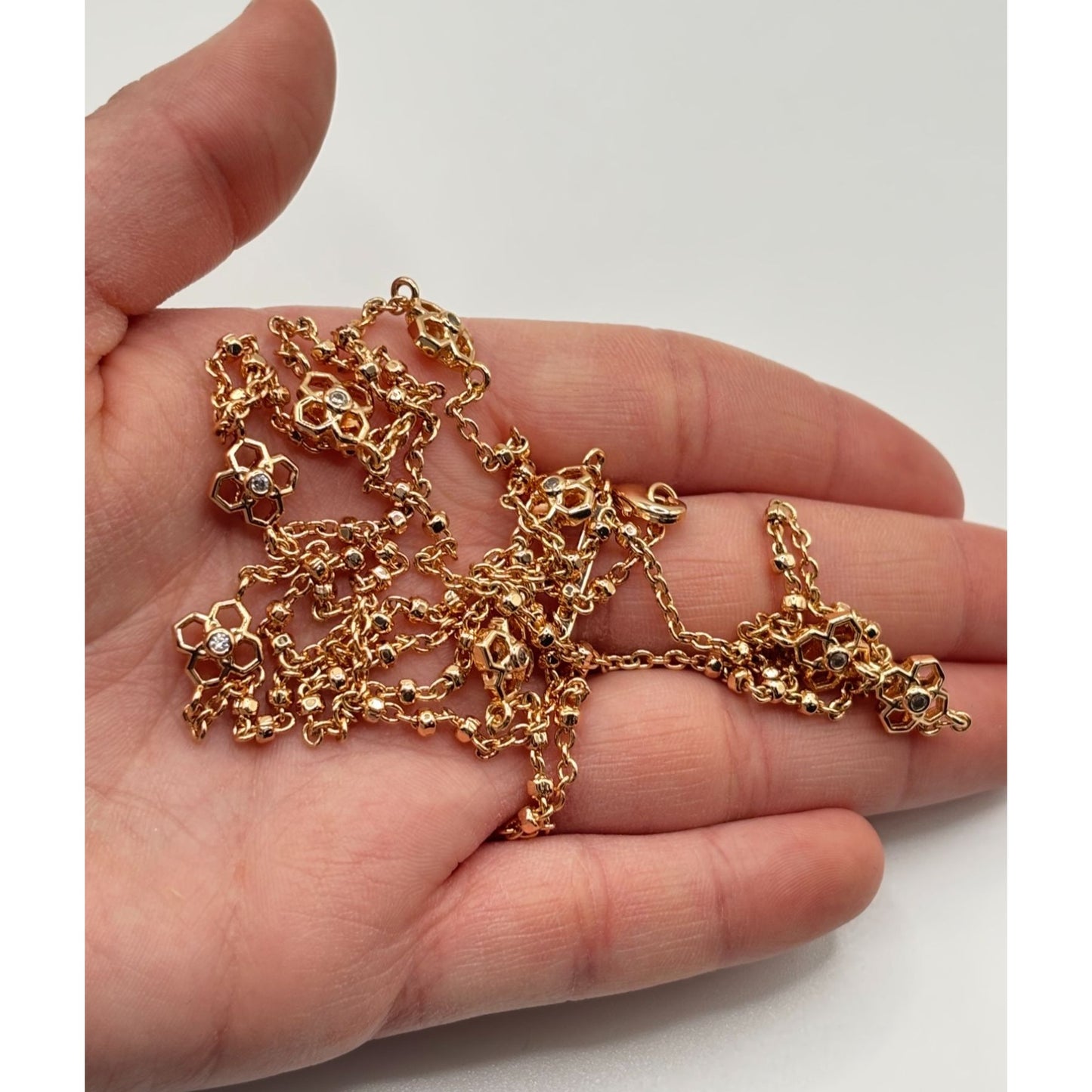 Kendra Scott Pink Gold Necklace With Delicate Flower Accents