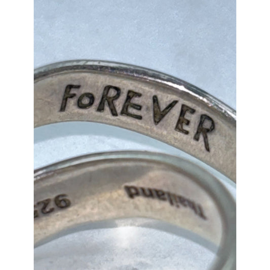 Sterling Silver 925 Double Linked Rings "Forever Together"