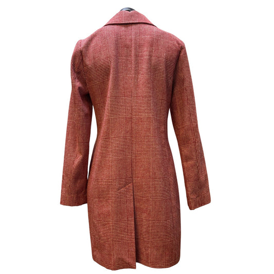 Avec Les Filles Wool Blend Red Plaid Coat S