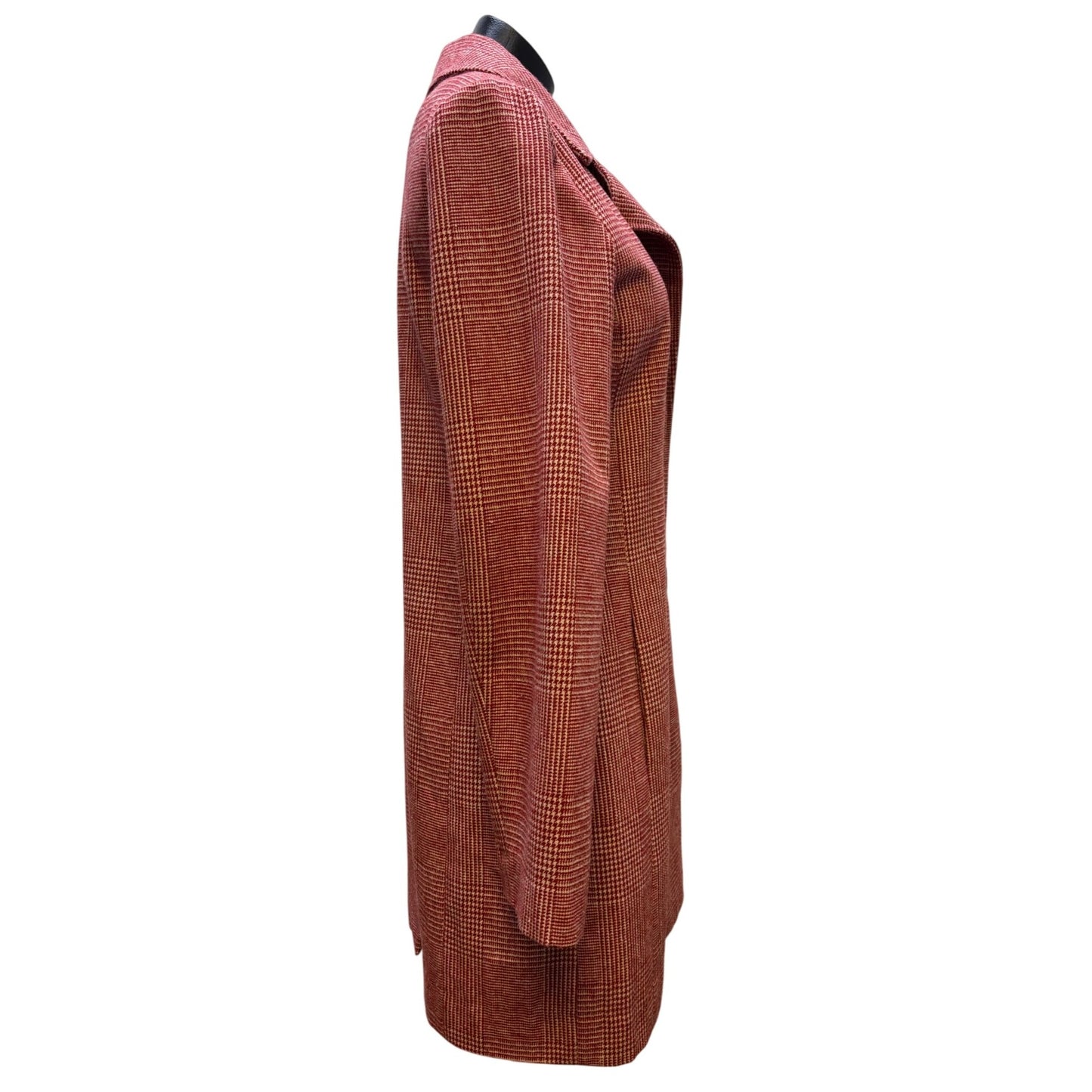 Avec Les Filles Wool Blend Red Plaid Coat S