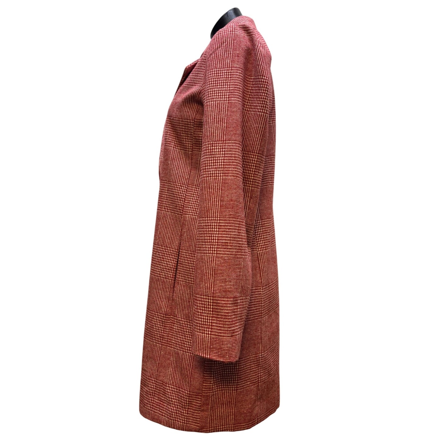 Avec Les Filles Wool Blend Red Plaid Coat S