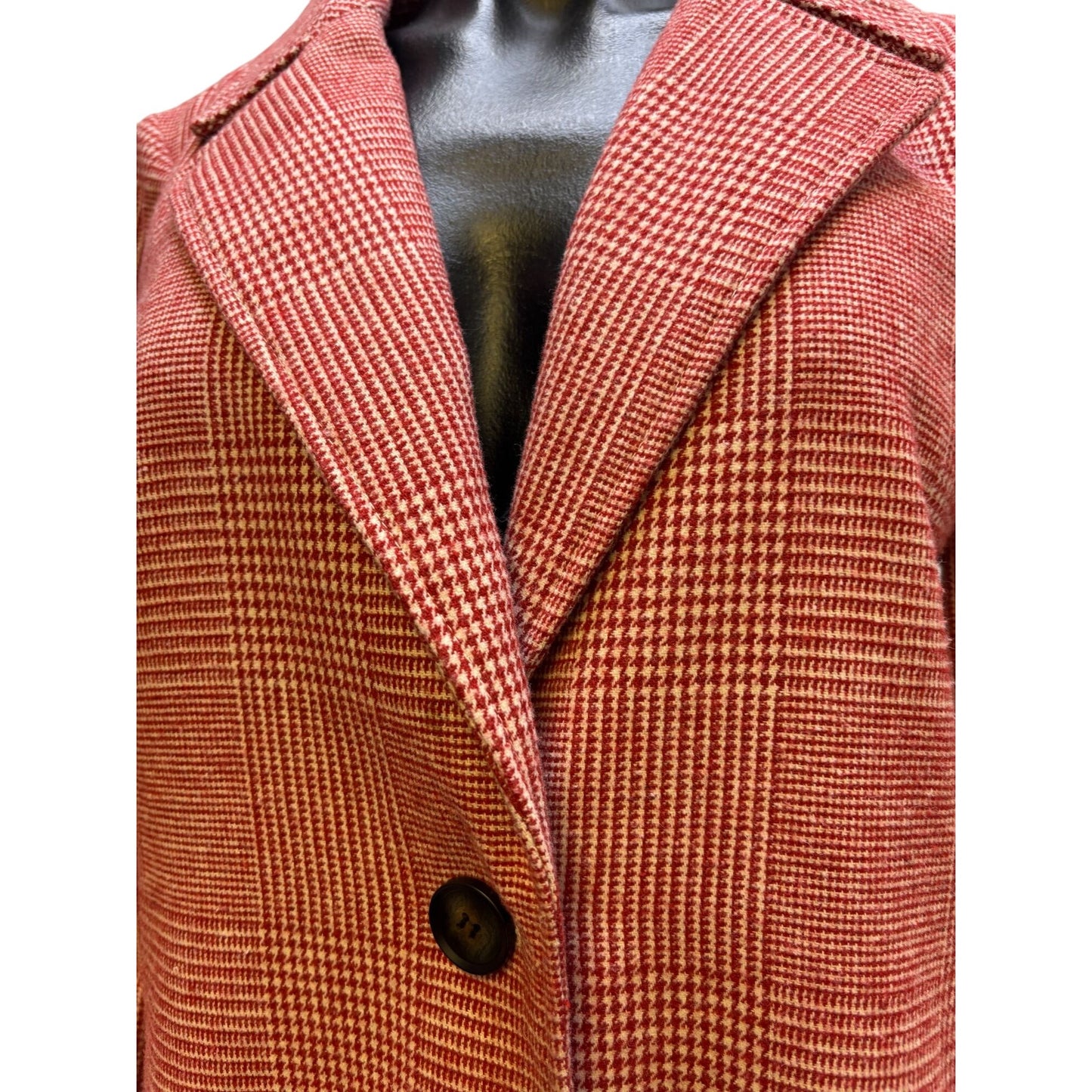 Avec Les Filles Wool Blend Red Plaid Coat S