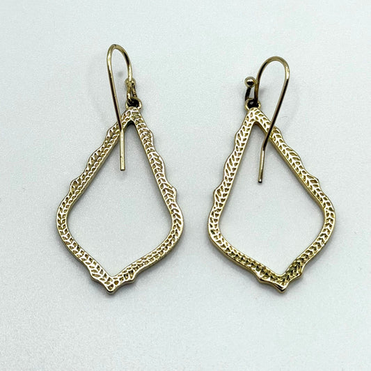 Kendra Scott Gold-Tone Textured Open-Frame Drop Earrings