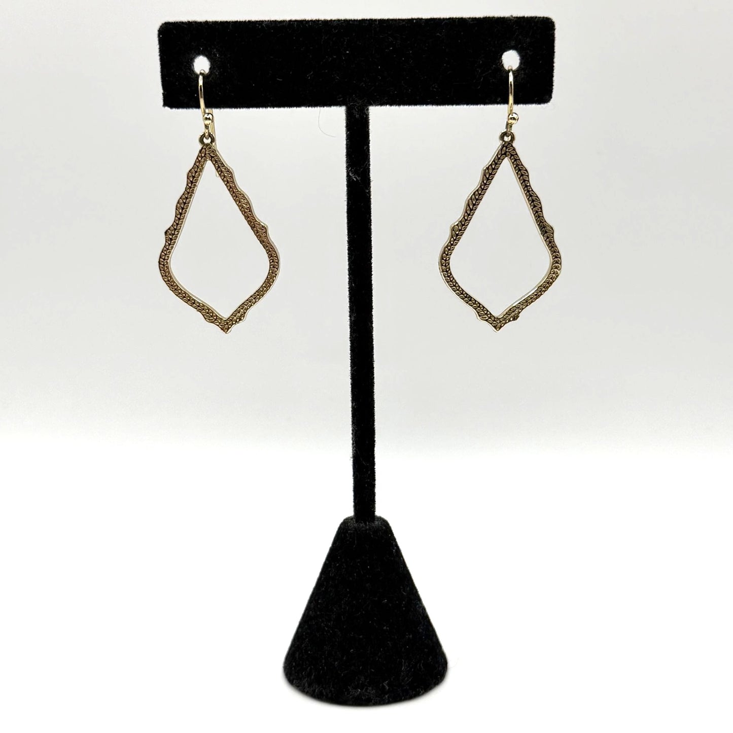 Kendra Scott Gold-Tone Textured Open-Frame Drop Earrings