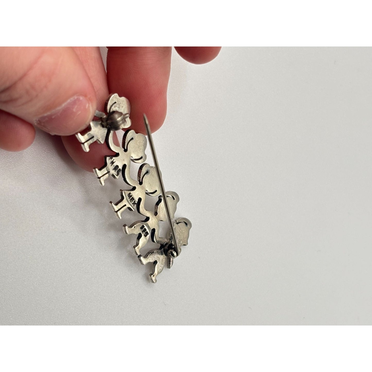 Sterling Silver Mexico 925 Family Brooch Pin