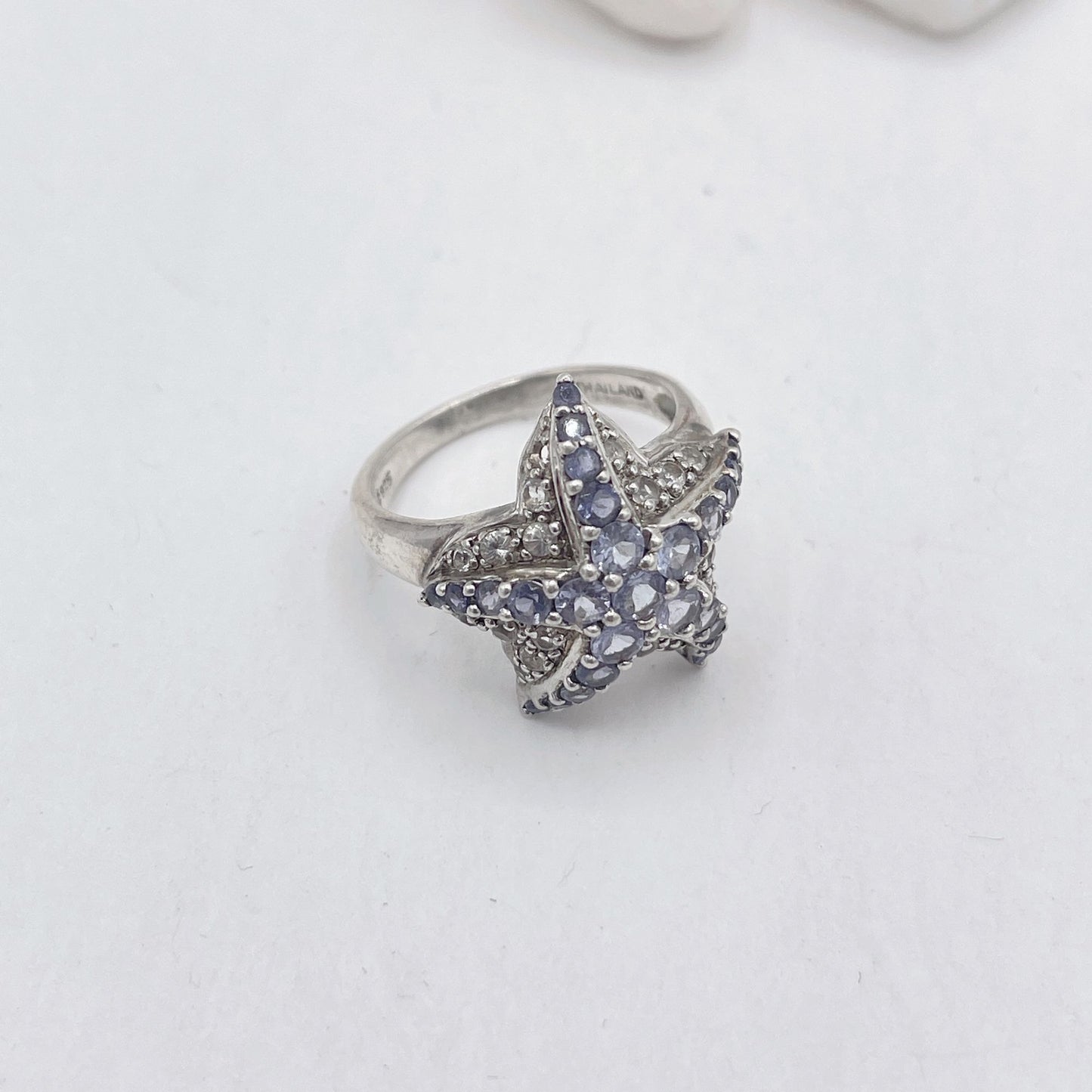 Crystal 925 Silver Star Ring size 8.5