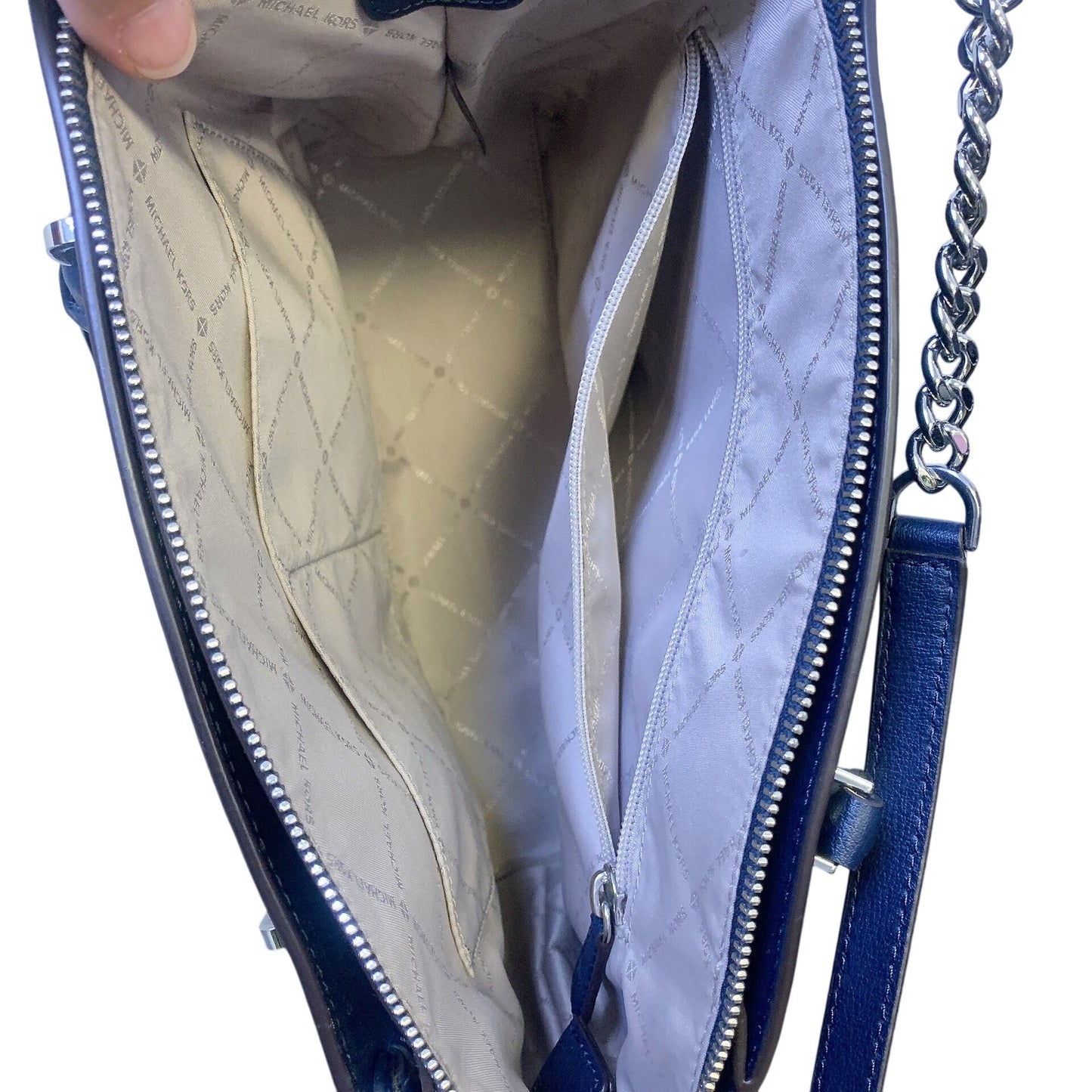 Michael Kors Navy Leather Shoulder Bag