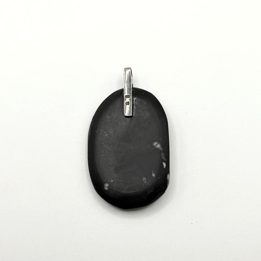 925 Silver Natural Chrysanthemum Fossil Gemstone Pendant
