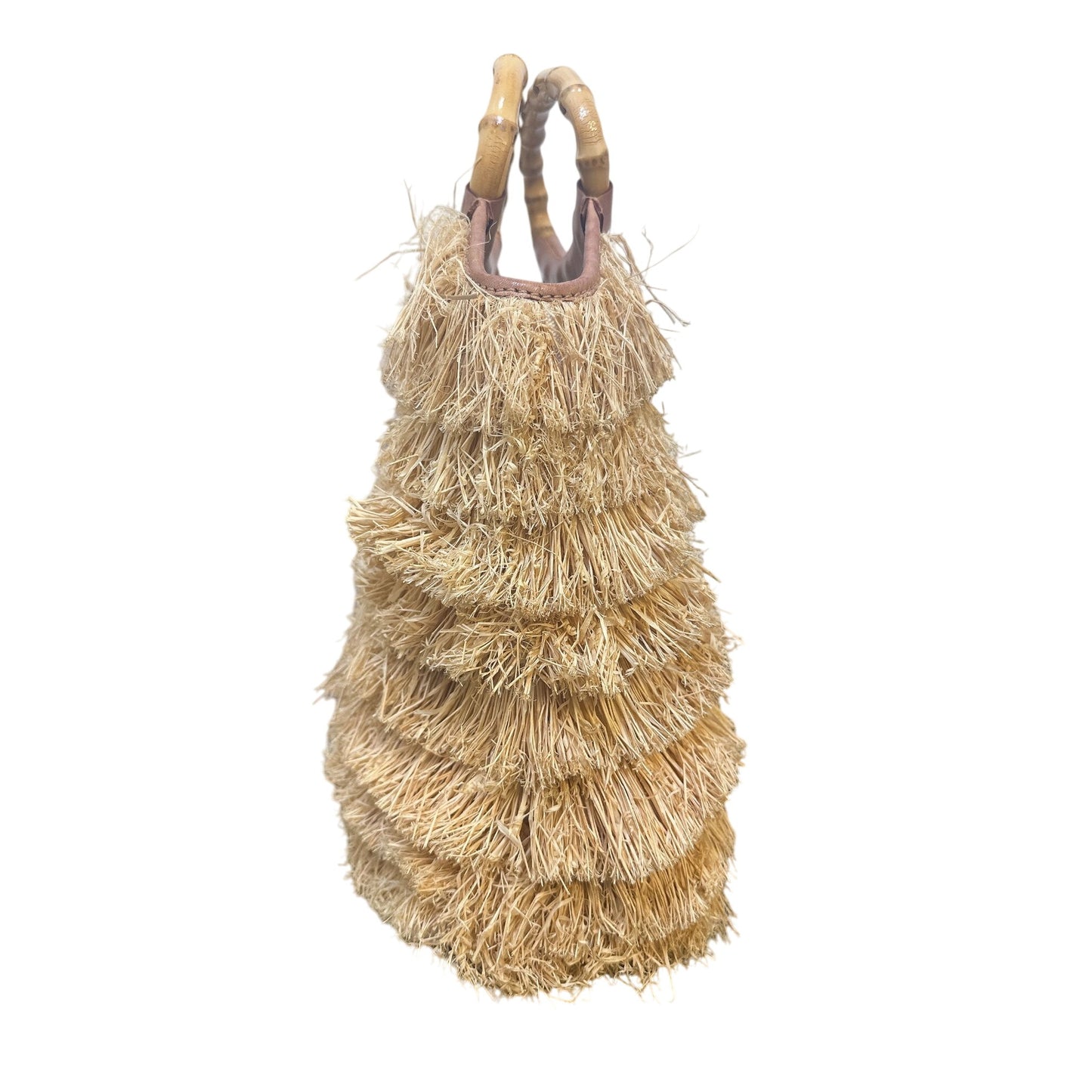 Kate Spade New York Raffia Fringe Tote w/Bamboo Handles & Satin Lined Interior