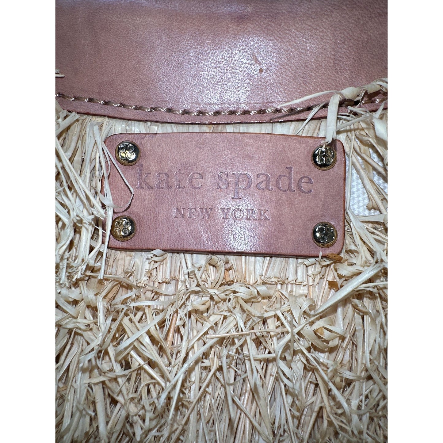Kate Spade New York Raffia Fringe Tote w/Bamboo Handles & Satin Lined Interior