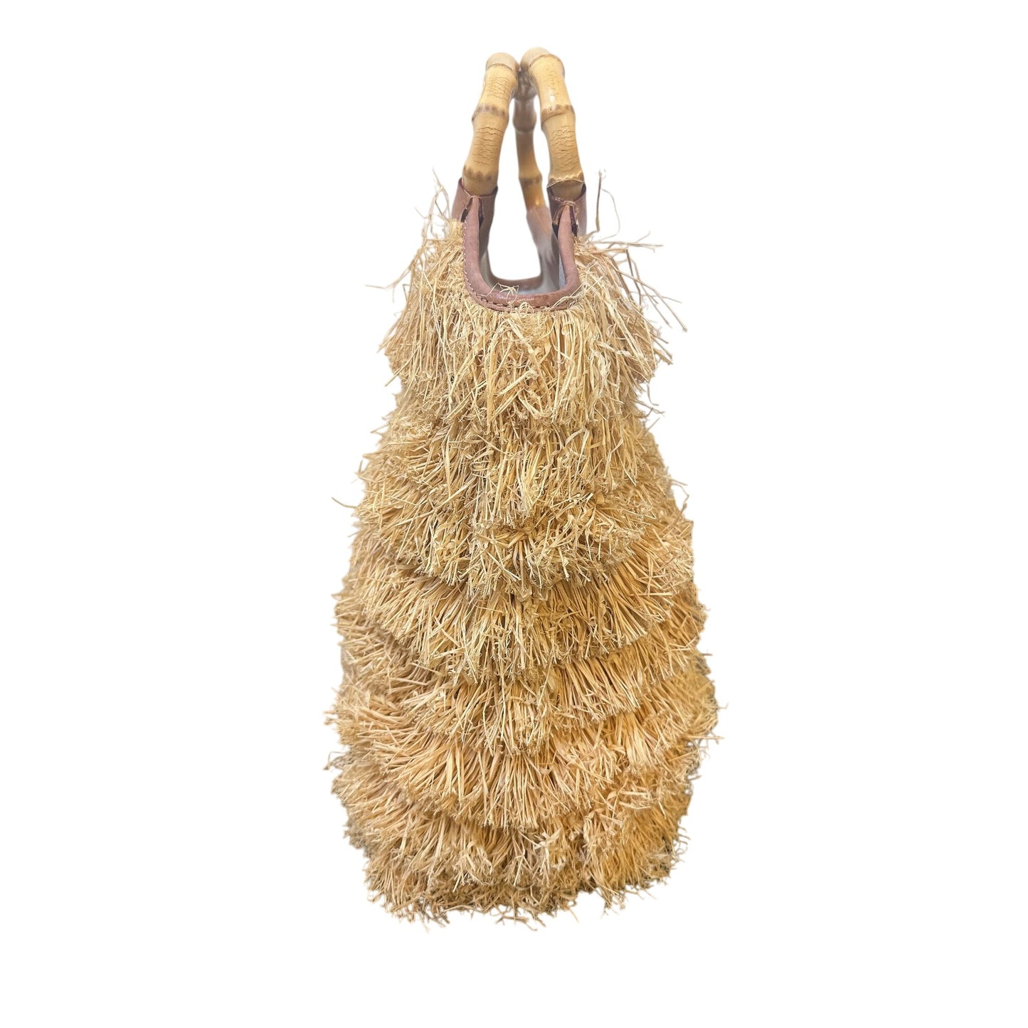 Kate Spade New York Raffia Fringe Tote w/Bamboo Handles & Satin Lined Interior