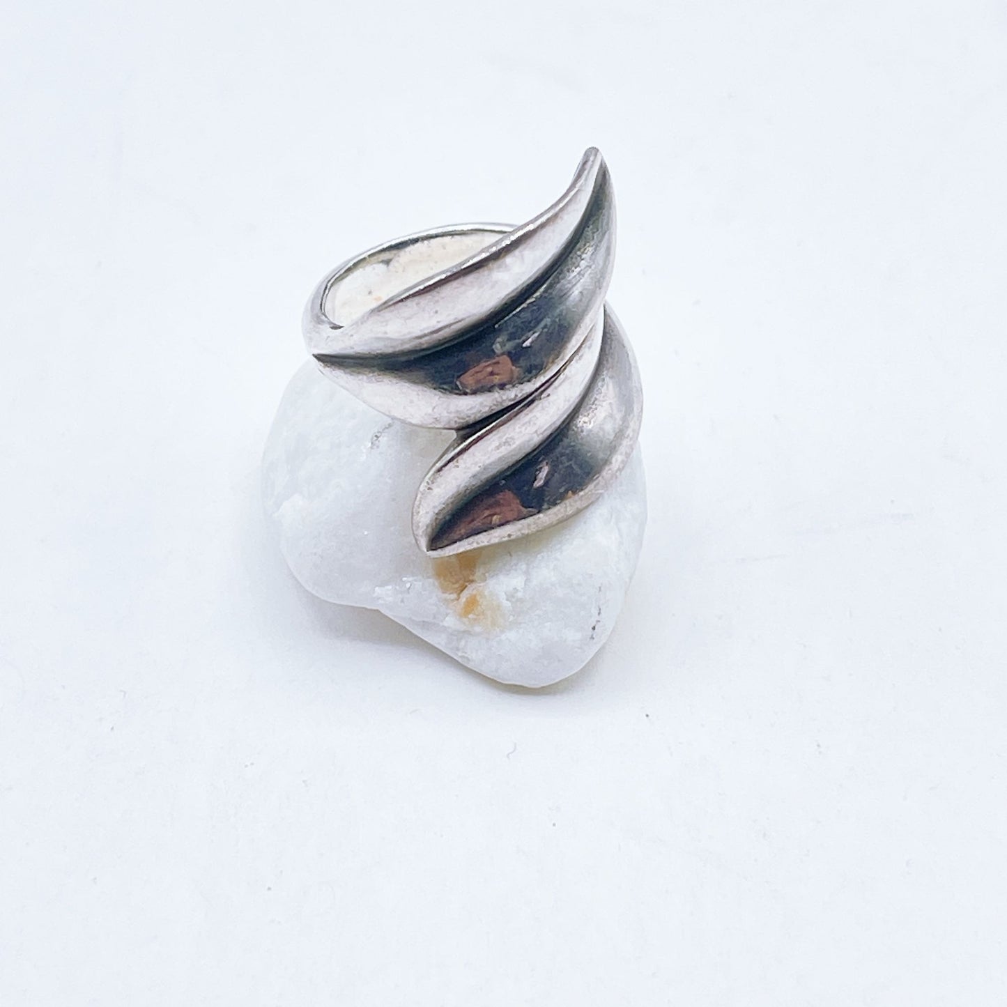James Avery Retired Sterling Silver Leaf Wave Design Ring Vintage Piece 5