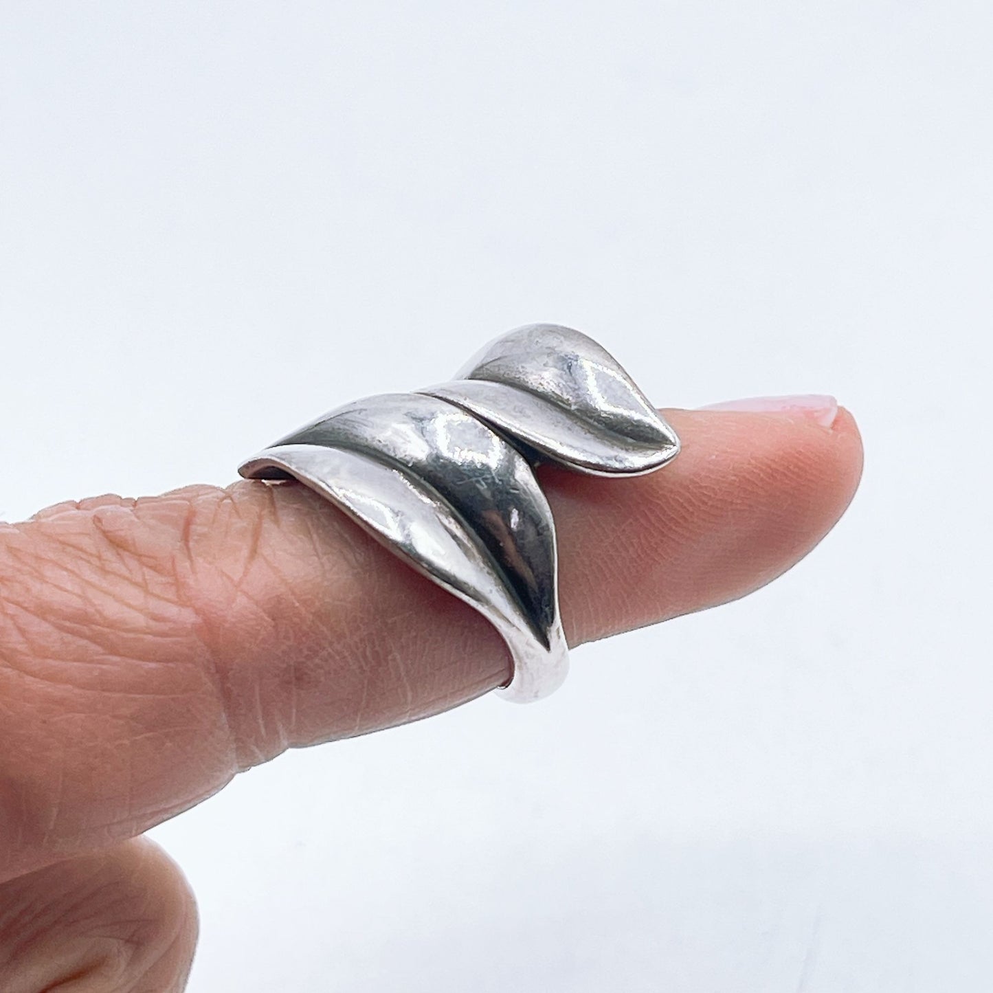 James Avery Retired Sterling Silver Leaf Wave Design Ring Vintage Piece 5