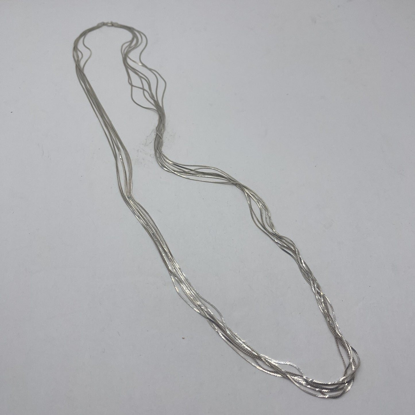 925 Sterling Silver 7 Multi-Strand Necklace Long 28"