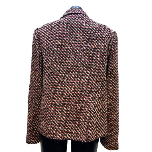 Doncaster Silk Tweed Jacket Brown & Red Size 12