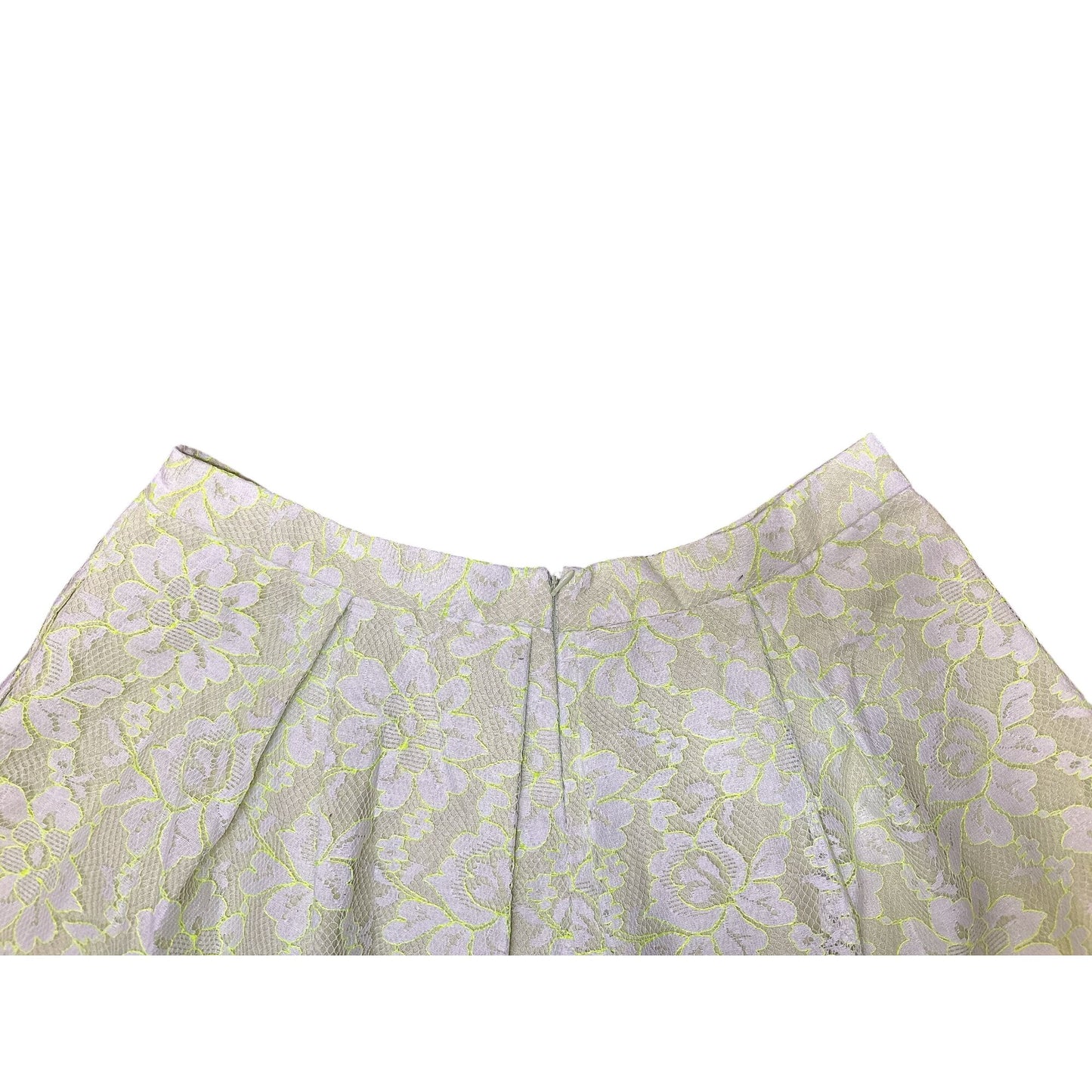 NWT Romeo & Juliet Couture Neon Green Lace Skirt w/White Floral Design Size M