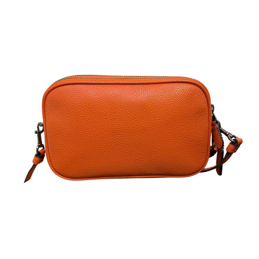 Coach Leather Crossbody Bag With Double Zippers Orange