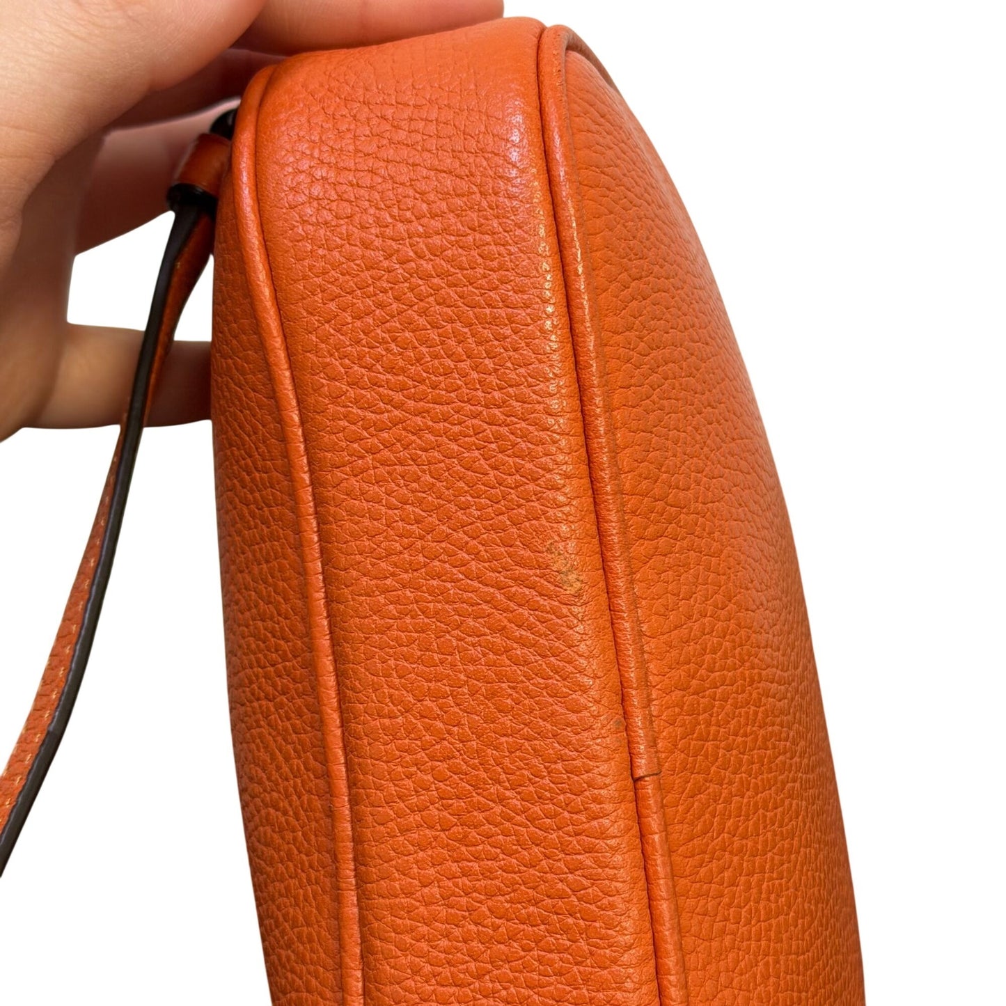 Coach Leather Crossbody Bag With Double Zippers Orange