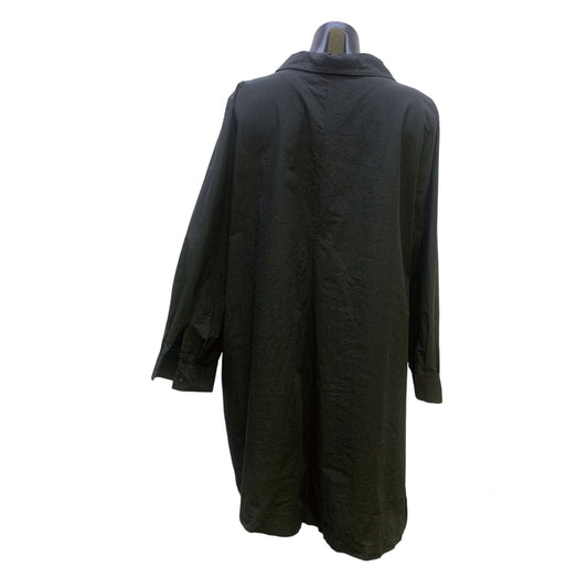 Urban By Alembika Black Asymmetrical Hem Button Tunic Blouse Size 16 (Alembika 5)