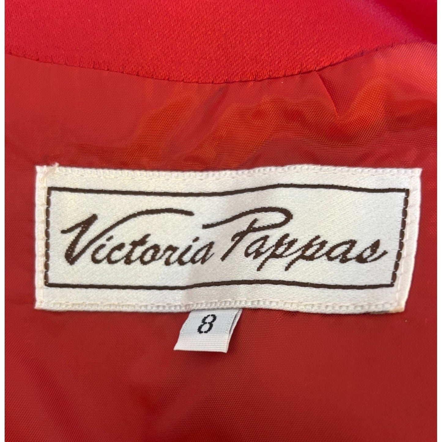 NWT Victoria Pappas Red Polka Dot Halter Dress 8