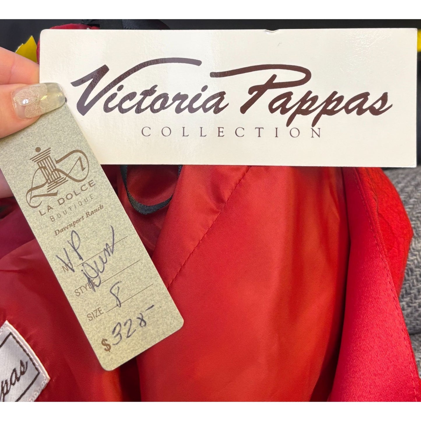 NWT Victoria Pappas Red Polka Dot Halter Dress 8