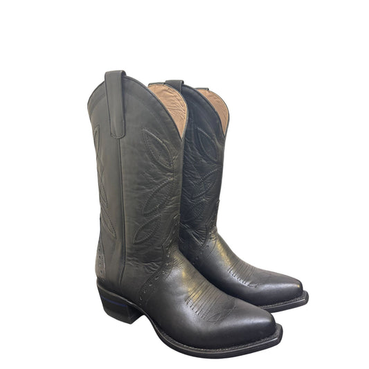 Alvies Black Leather Western Cowboy Boots Size 9