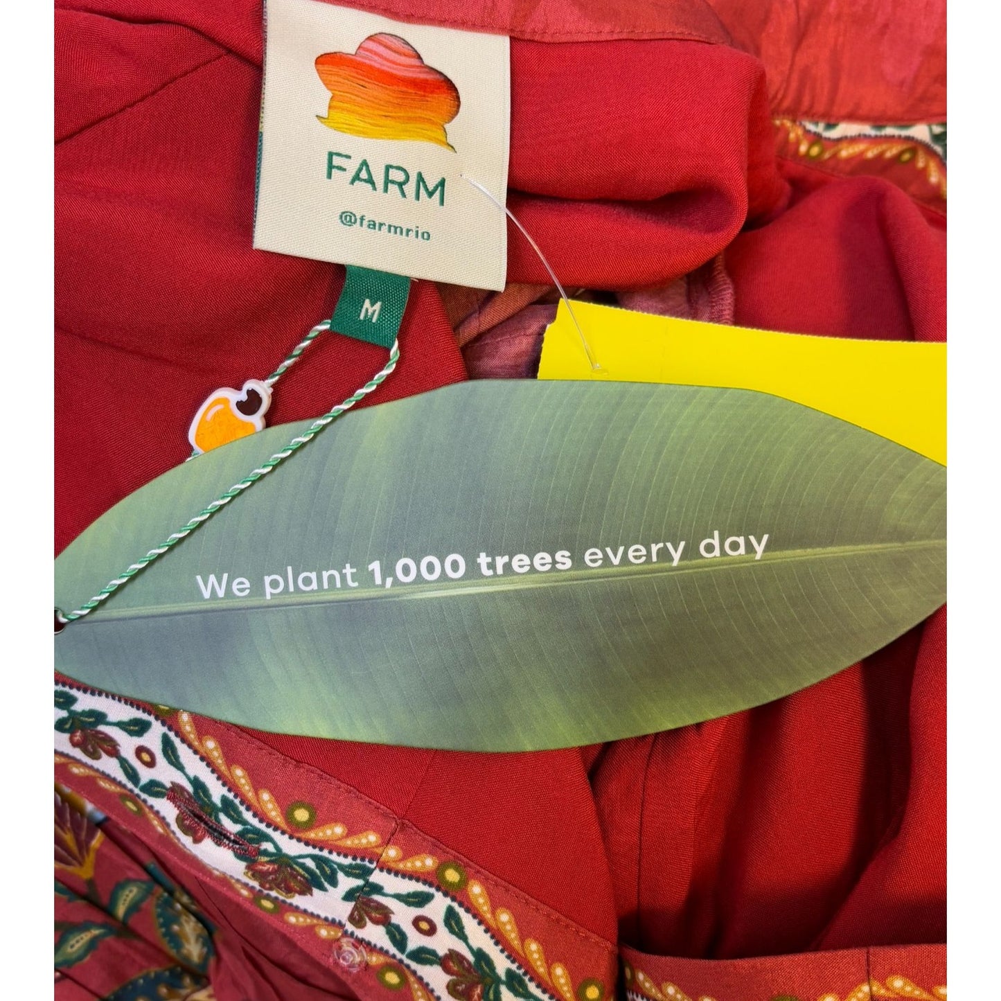 NWT Farm Rio For Anthropologie Red Floral Peasant Maxi Dress M