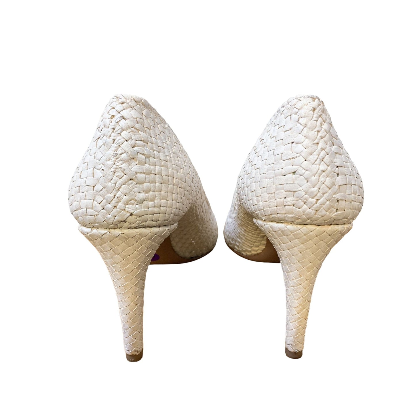 *Prada White Open Toe Leather Heels Size 8