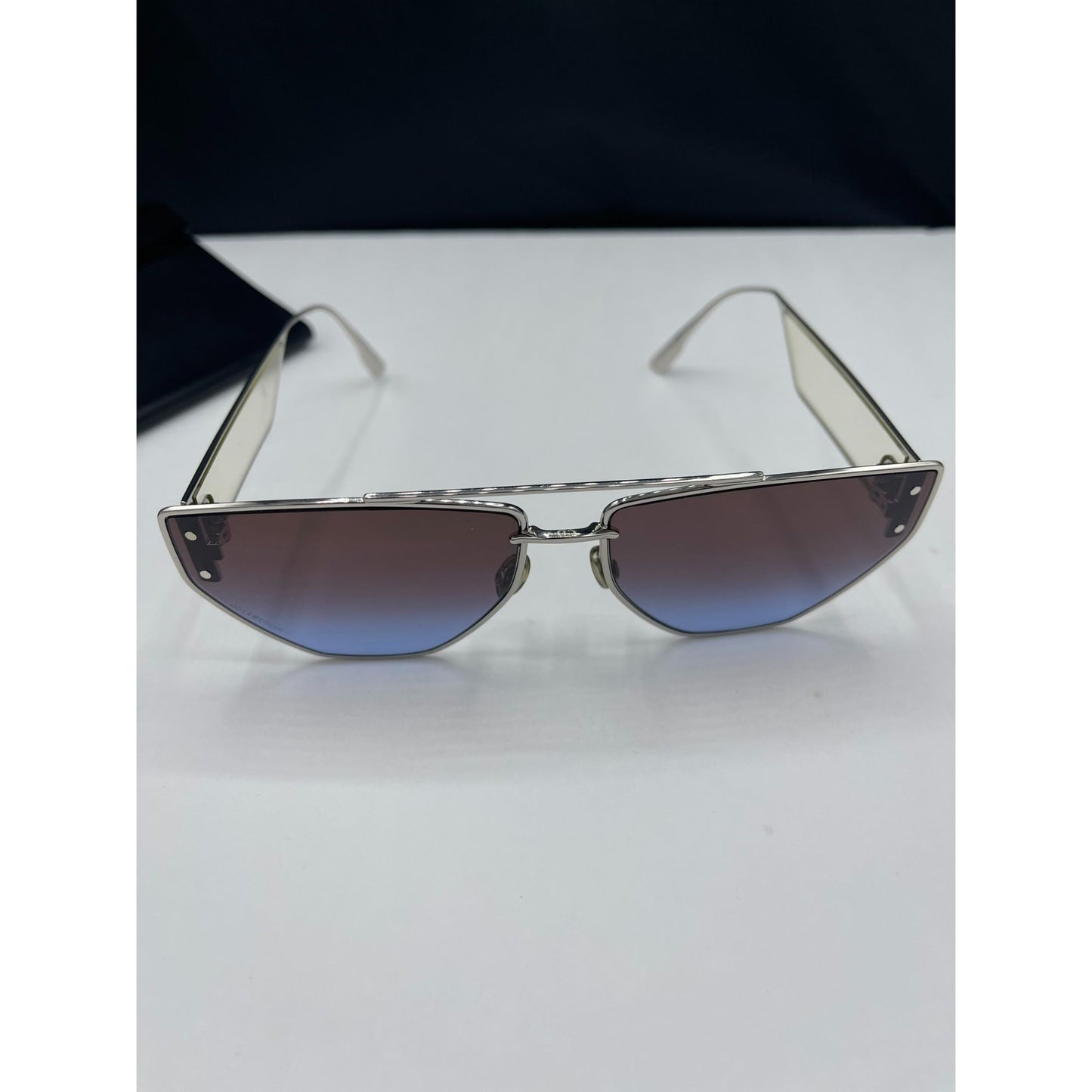 Christian Dior Clan 2 Aviator Sunglasses Silver