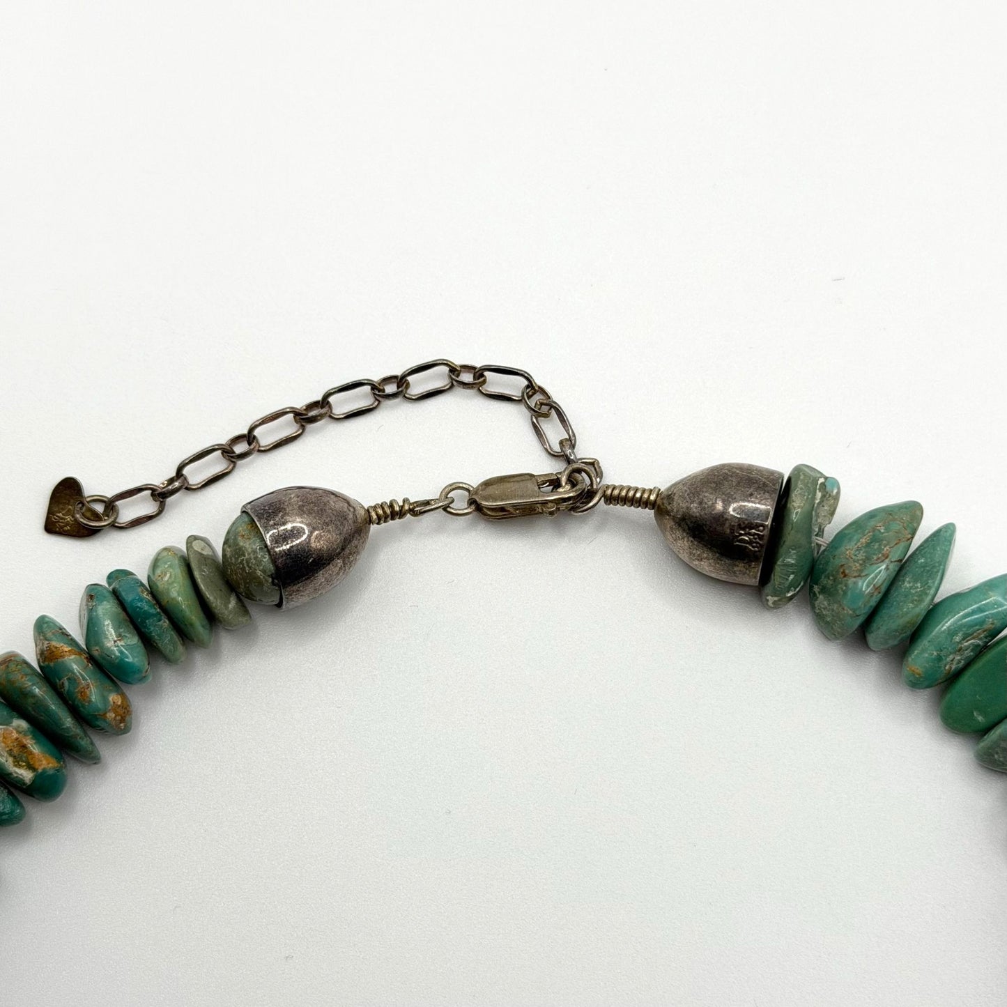 Vintage DTR Turquoise 925 Sterling Silver Necklace With Chunky Beads