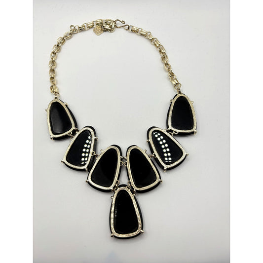 Kendra Scott Marlow Statement Necklace Black & Gold