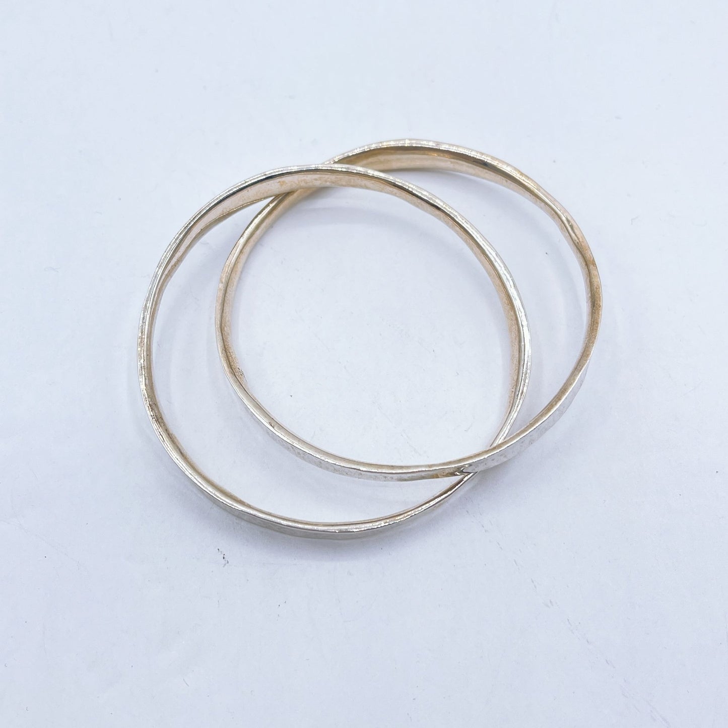 James Avery Vintage 925 Sterling Silver Linked Hammered Bangle Bracelets