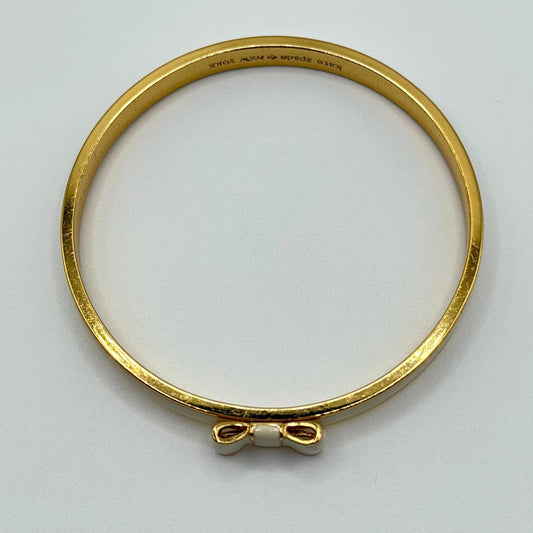 Kate Spade New York Cream Enamel Bow Gold-Tone Bangle Bracelet