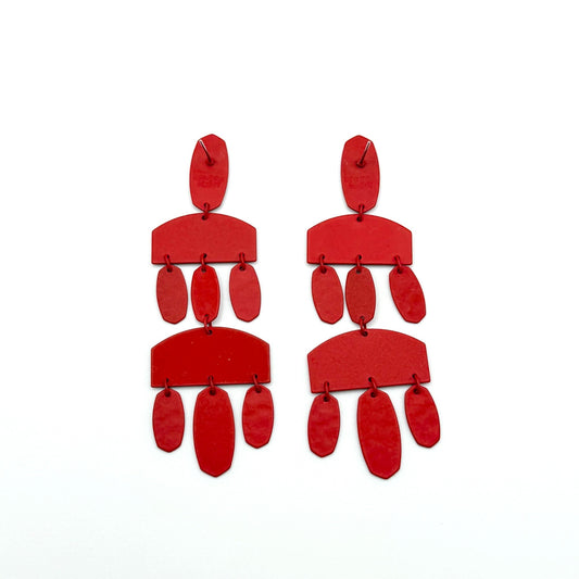 Kendra Scott Red Geometric Drop Earrings