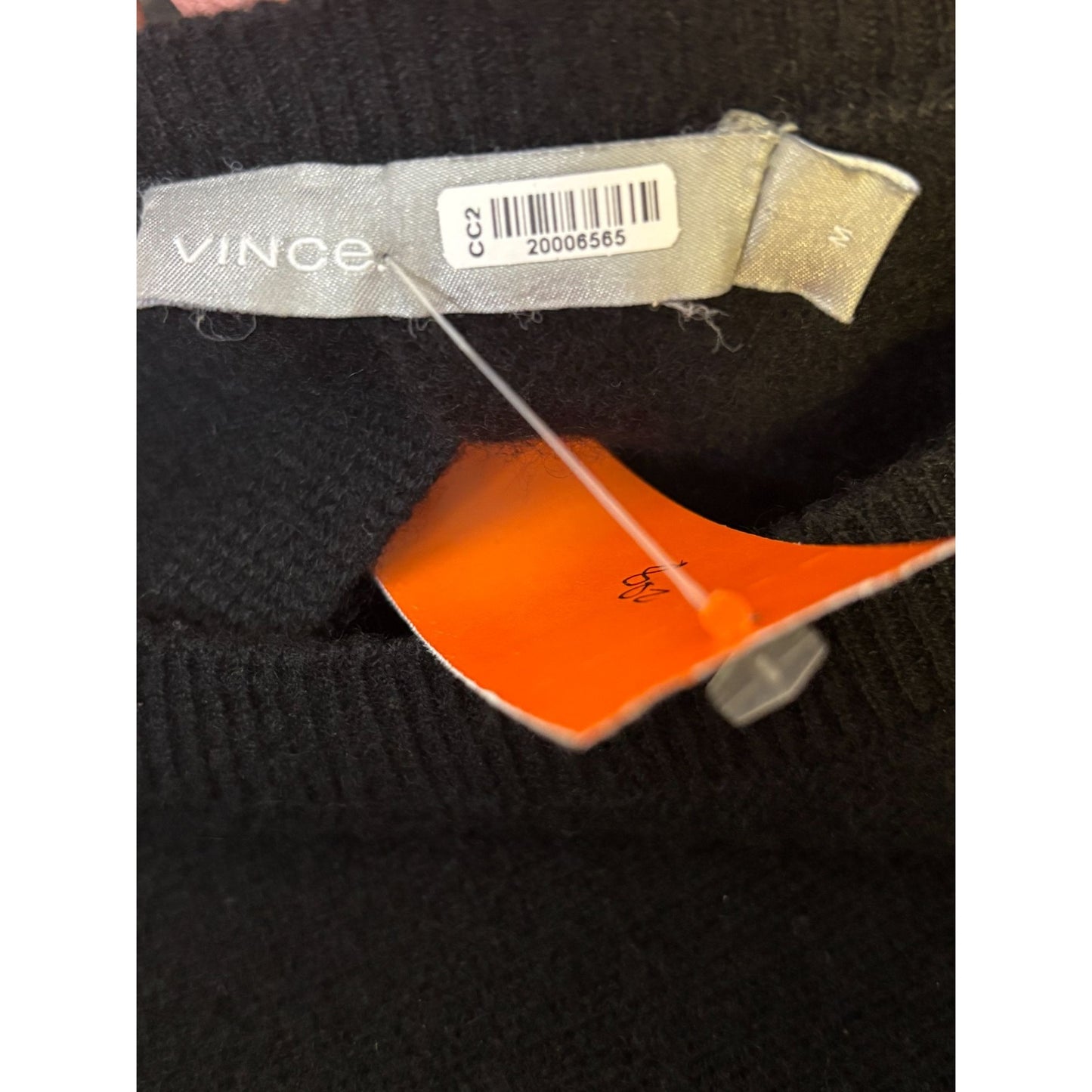 Vince Cashmere Sweater Black With Cutout Back M