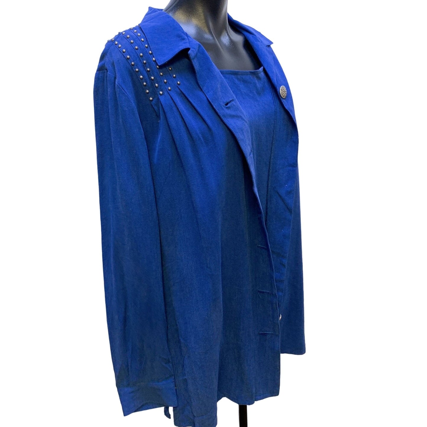 *Double D Ranch Blue Jacket, Blouse & Skirt Large