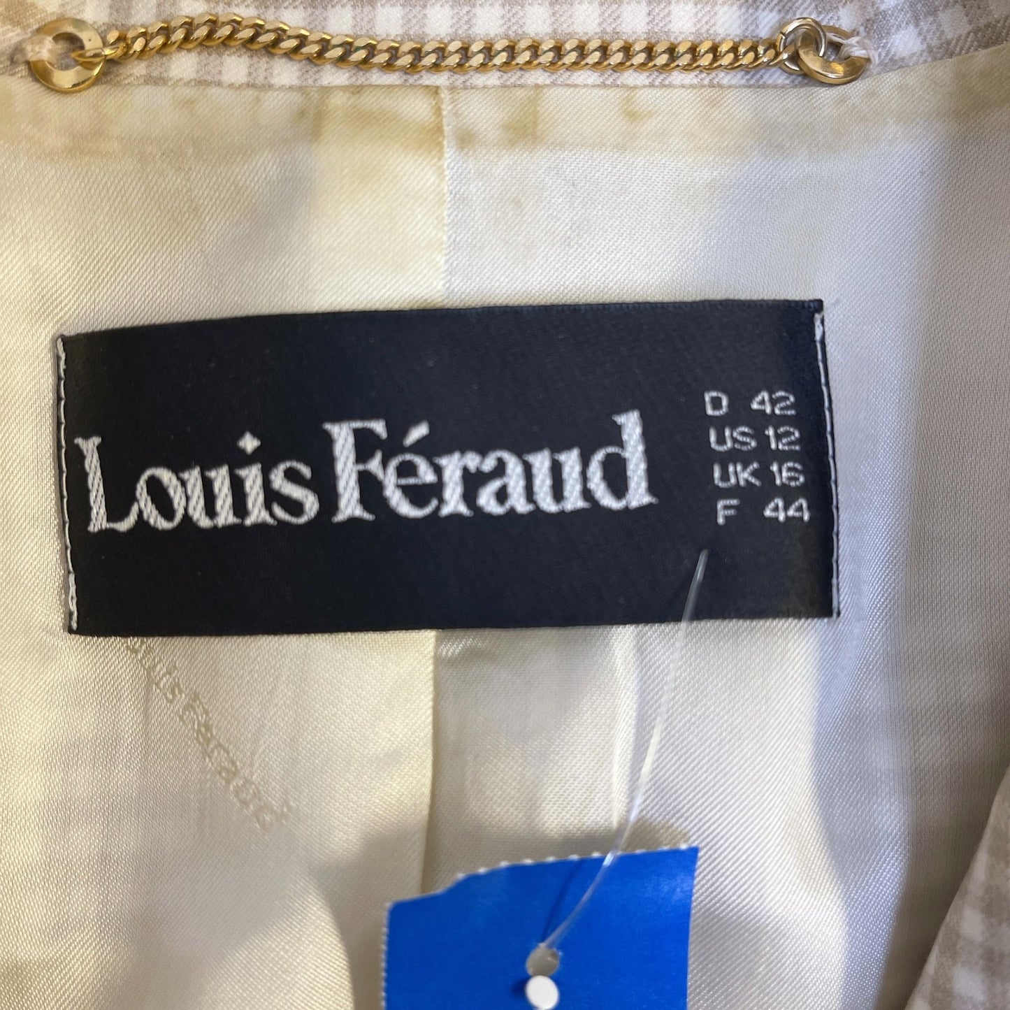 *Louis Feraud Tan & White Jacket and Skirt Size 12