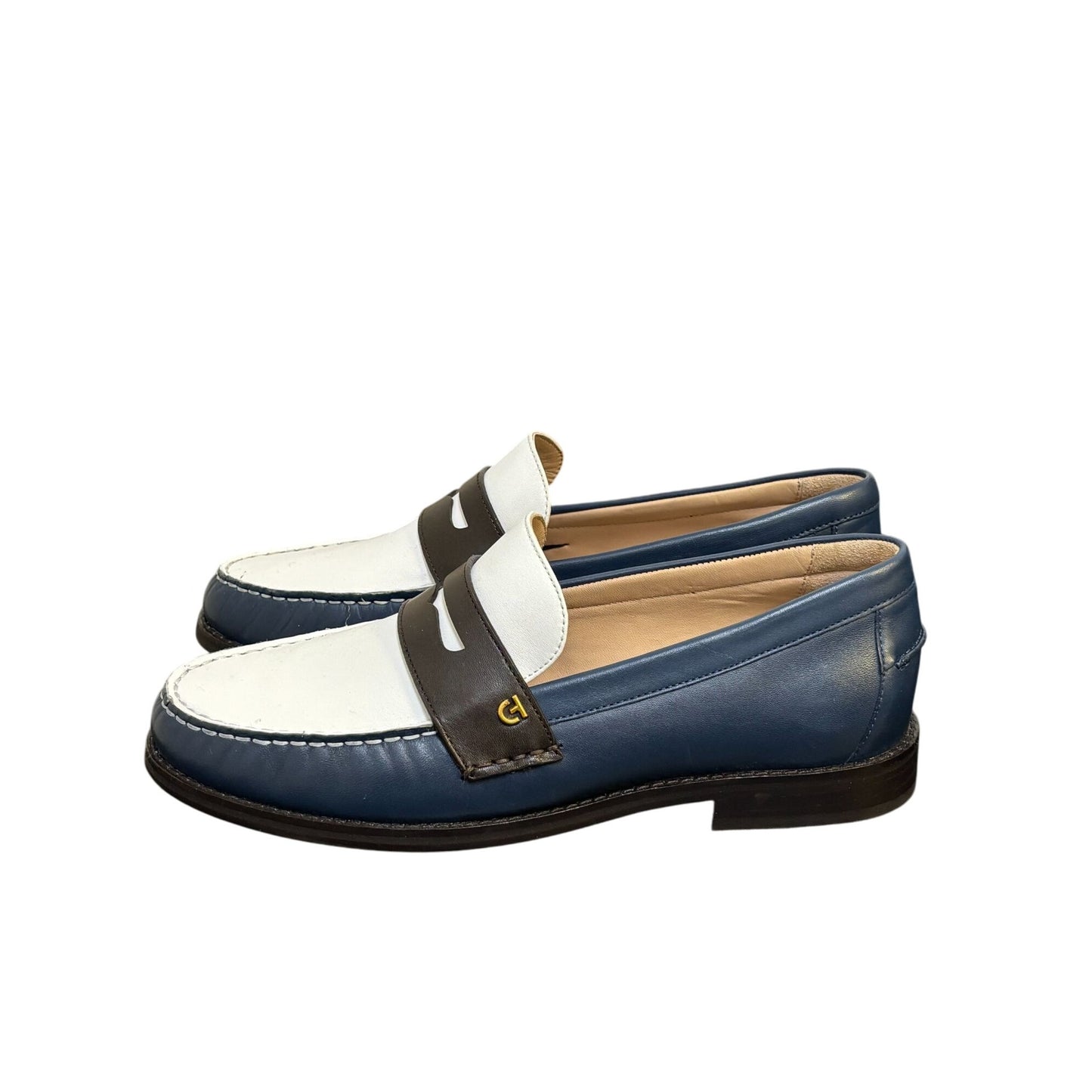 Cole Haan Loafers Navy & White Leather Size 7.5