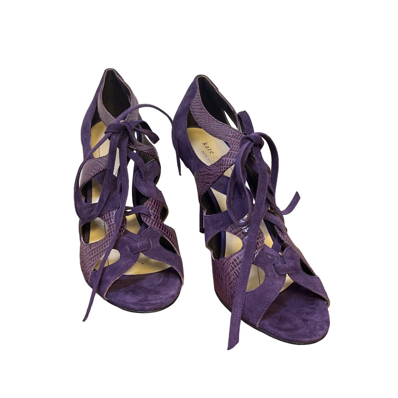 *Kate Spade Purple Leather Suede Heels Size 8.5